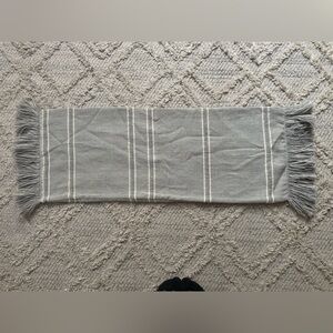 Restoration Hardware Alpaca Bolster Pillow Cover 35” x 14” Gray White Striped